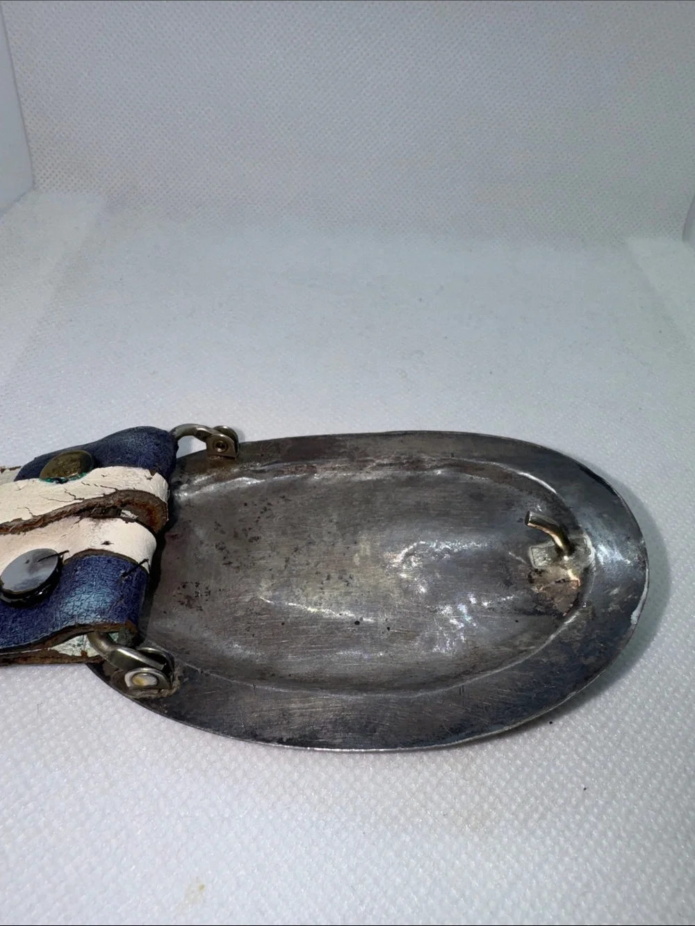 Turquoise and Coral Silver Western Belt Buckle Vintage